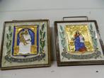 A6435. Porceleyne Fles Cloisonné tegels 2x, Antiek en Kunst, Antiek | Wandborden en Tegels, Ophalen of Verzenden