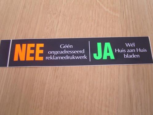 sticker NEE JA sticker, Verzamelen, Stickers, Zo goed als nieuw, Bedrijf of Vereniging, Ophalen