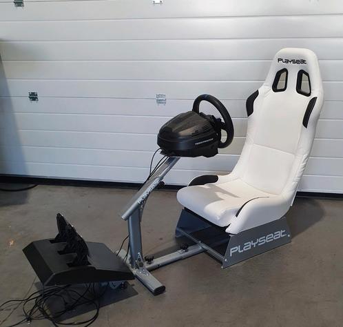 Playseat wit + Thrustmaster T300 RS GT + T3PA, Spelcomputers en Games, Games | Sony PlayStation 5, Refurbished, Ophalen