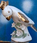 Kaketoe.  Porselein. 13 cm. Floraal geornamenteerd.  13 cm., Ophalen, Zo goed als nieuw, Porselein, Beeldje(s)