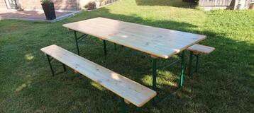 Professionele brouwerij kwaliteit biertafelset. Tafel 220x80 beschikbaar voor biedingen