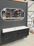 HR Badmeubel Rize 140cm - houtskool- mat witte wastafel, 100 tot 150 cm, Wltradingnl@outlook.com, Nieuw, Ophalen of Verzenden