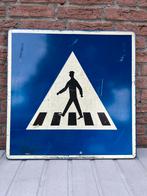 Vintage Verkeersbord Voetgangersoversteekplaats, Antiek en Kunst, Ophalen