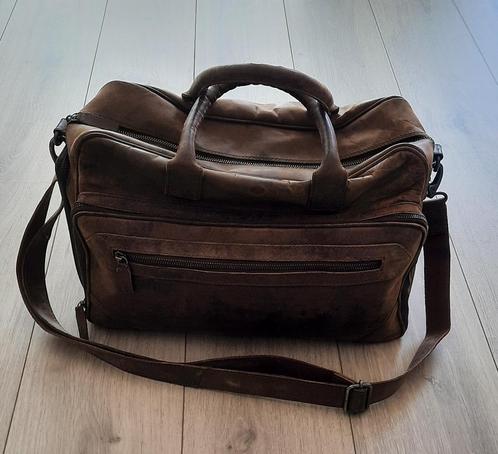 Micmagbags stoere luiertas van leer., Kinderen en Baby's, Luiertassen, Gebruikt, Ophalen of Verzenden