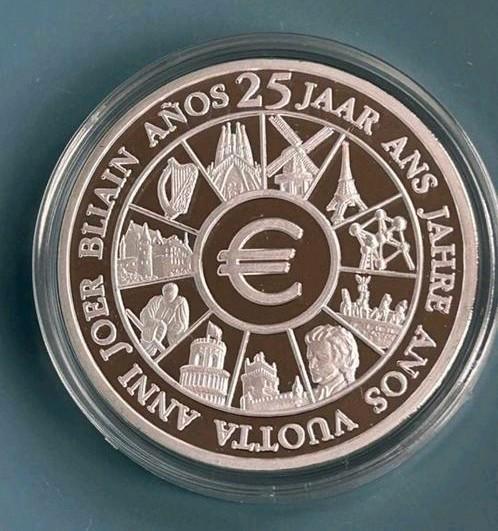Verzilverde munt, 25 jaar euro, 2024, Postzegels en Munten, Munten | Nederland, Ophalen of Verzenden