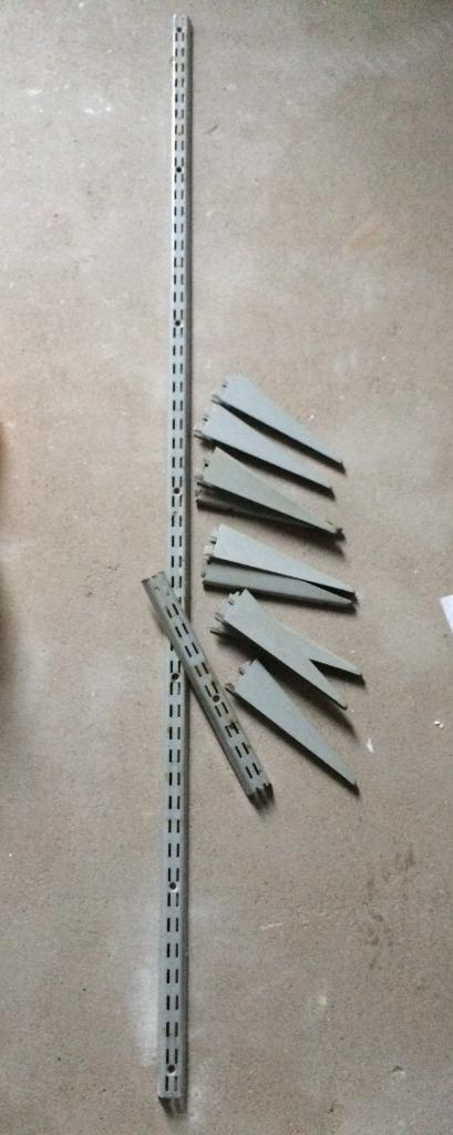 Wandrail dubbel met plankdraggers, Huis en Inrichting, Woonaccessoires | Wandplanken en Boekenplanken, Ophalen of Verzenden