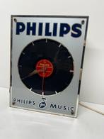 Klok glas Philips, Verzamelen, Merken en Reclamevoorwerpen, Ophalen, Gebruikt, Reclamebord