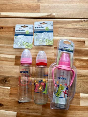 3 glazen babyflessen melkflessen drinkflessen Bambino beschikbaar voor biedingen