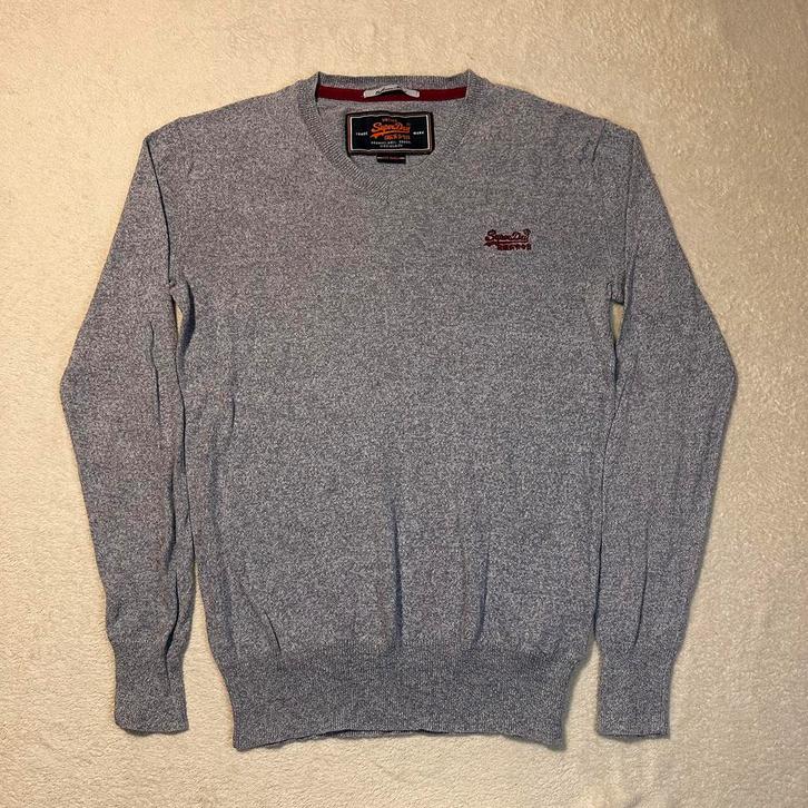 Superdry Vintage Trui – Grijs – Cashmere Blend – Heren S, Kleding | Heren, Truien en Vesten, Zo goed als nieuw, Maat 46 (S) of kleiner