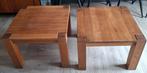 Massief eiken tafeltjes, Huis en Inrichting, Tafels | Salontafels, Ophalen, Gebruikt, 50 tot 100 cm, Vierkant