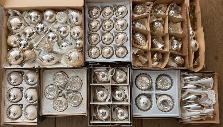 Groot lot oude kerstballen, vintage kerstversiering, kerst, Diversen, Kerst, Gebruikt, Ophalen