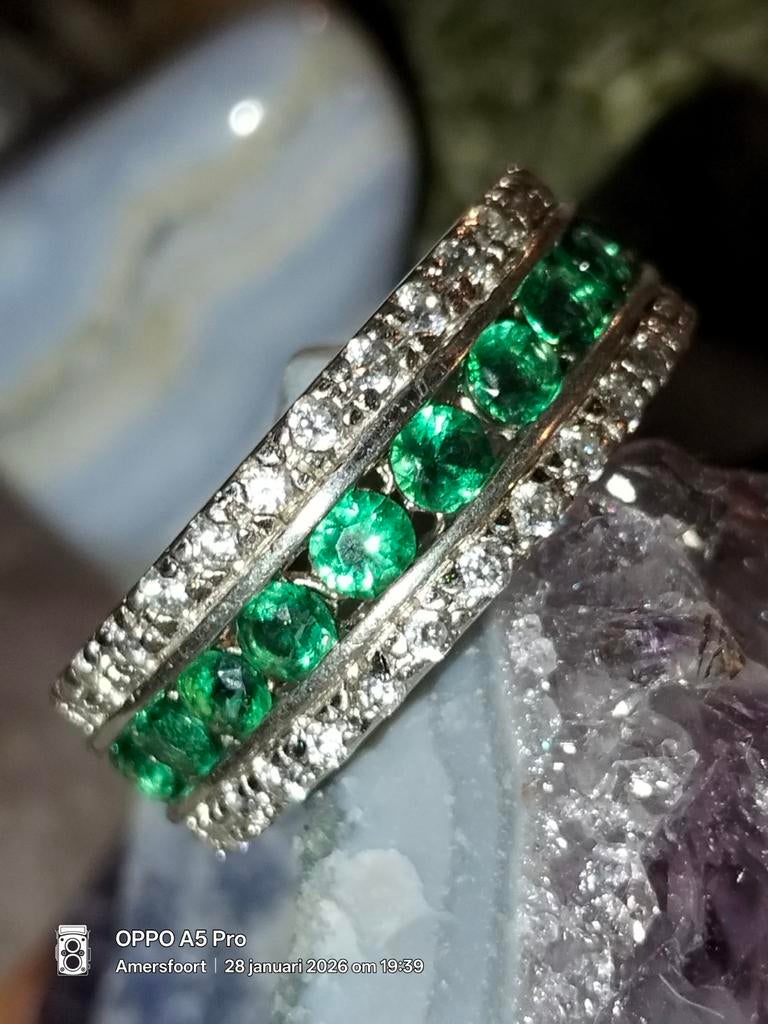 Vintage Sterling zilveren ring, Ophalen of Verzenden, Zilver, Ring, Met edelsteen