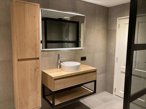Badmeubel - MASSIEF EIKEN, Huis en Inrichting, Badkamer | Badkamermeubels, Nieuw, Wastafelkast, Minder dan 100 cm, 150 tot 200 cm