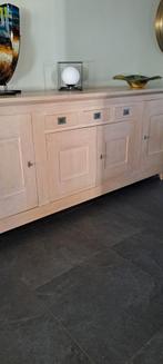 Houten whitwash Dressoir met deuren en lades, Huis en Inrichting, Ophalen, Eikenhout, 100 tot 150 cm, Zo goed als nieuw