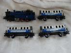 STOOMLOC MET 3 X WAGONs BLOUW, Hobby en Vrije tijd, Modeltreinen | H0, Gelijkstroom, Ophalen of Verzenden, Märklin, Gebruikt