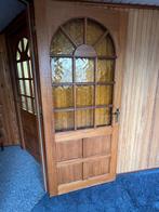 Mooie hardhouten deur met glas, Doe-het-zelf en Verbouw, Deuren en Horren, Ophalen, 80 tot 100 cm, 200 tot 215 cm, Hout