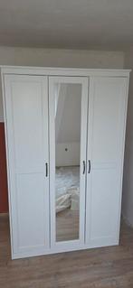 Witte Kledingkast met Spiegeldeur, Huis en Inrichting, Kasten | Kledingkasten, Ophalen, Overige materialen, Gebruikt, 100 tot 150 cm