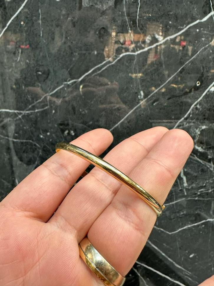 14k Gouden Slavenarmband, Sieraden, Tassen en Uiterlijk, Armbanden, Zo goed als nieuw, Goud, Ophalen of Verzenden