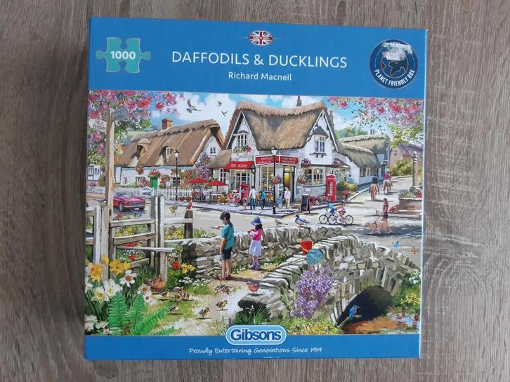Gibsons puzzel 1000 stukjes Daffodils and Ducklings, izgs, Hobby en Vrije tijd, Denksport en Puzzels, Zo goed als nieuw, Legpuzzel