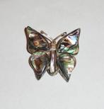 Broche Vlinder Abalone Zilver 925 Mexico, Overige kleuren, Minder dan 4 cm, Ophalen of Verzenden, Zo goed als nieuw