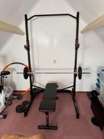 Squat rack, bankdrukken, pull ups met gewichten en halter, Sport en Fitness, Ophalen, Zo goed als nieuw, Overige typen