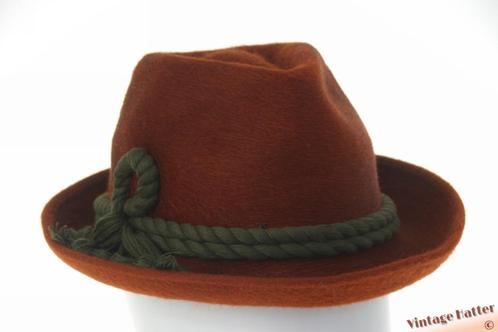 Vintage Jacht gleufhoed Ischler Hut oranje bruin haarvilt 56, Kleding | Heren, Hoeden en Petten, Zo goed als nieuw, Hoed, 57 cm (M, 7⅛ inch) of minder