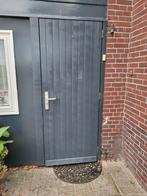 Houten Buitendeur - Grijs, Doe-het-zelf en Verbouw, Deuren en Horren, Ophalen, Gebruikt, 80 tot 100 cm, Buitendeur