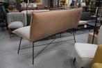 Luxe halfhoge barbank eetbank VIDAR Jess metaal stof leer, Ophalen, Zo goed als nieuw, Metaal, 60 tot 90 cm