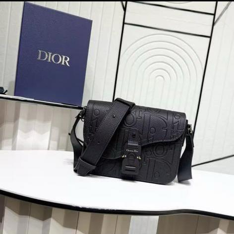 Christian Dior - Zijtas - Echt Leer - Zwart, Sieraden, Tassen en Uiterlijk, Tassen | Damestassen, Nieuw, Schoudertasje, Zwart