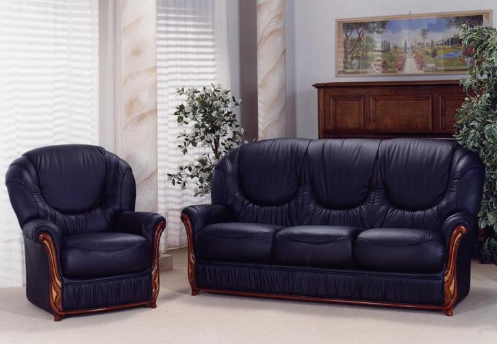 Italiaanse lederen bankstellen barok bankstel 3 en 2 zits, Antiek en Kunst, Antiek | Meubels | Stoelen en Banken, Ophalen of Verzenden