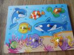 Nieuwe houten zeedieren puzzel met knopjes 30-23 cm kleurrij, Nieuw, Overige typen, Ophalen of Verzenden