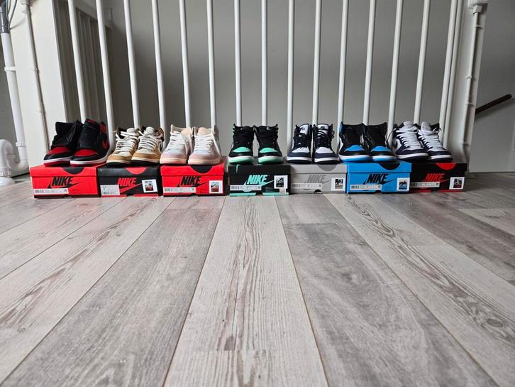 Nike Air Jordan 1 High OG - 7 Paar, Kleding | Heren, Schoenen, Zo goed als nieuw, Sneakers of Gympen, Overige kleuren, Ophalen of Verzenden