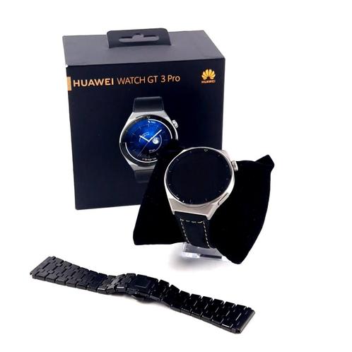 Huawei Watch GT 3 Pro, Smartwatch, Incl. Extra Bandje, Zilve, Sieraden, Tassen en Uiterlijk, Smartwatches, Zo goed als nieuw