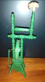 Miniatuur Houten Spinnewiel, Groen, ca. 10 cm, Ophalen of Verzenden, Gebruikt, Spinnewiel