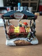 Kerstdorp fruitkraam miniatuur, Ophalen of Verzenden, Zo goed als nieuw
