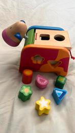Djeco houten vormenkubus koetje, Kinderen en Baby's, Speelgoed | Babyspeelgoed, Ophalen, Zo goed als nieuw, Overige typen
