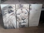 Drieluik canvas leeuw, Ophalen, Zo goed als nieuw, 75 cm of meer
