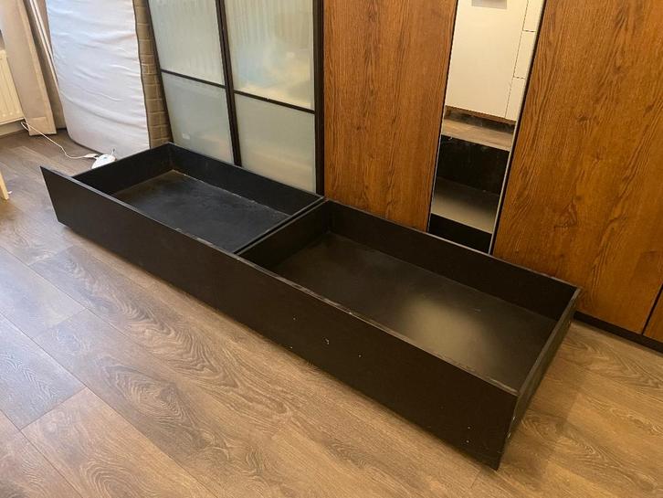 Lades voor onder een Ikea Malm bed, Huis en Inrichting, Slaapkamer | Bedden, Gebruikt, Tweepersoons, Overige maten, 200 cm, Hout
