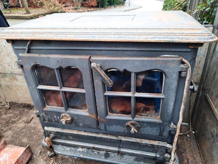 Zware gietijzeren Laxevaags Beaulieu houtkachel,kachel, Huis en Inrichting, Kachels, Gebruikt, Vrijstaand, Houtkachel, Hout, Ophalen