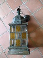 Twee glas in lood lampen groen en geel, Huis en Inrichting, Ophalen, Glas in lood. Oosters, Minder dan 50 cm, Glas