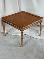 Vintage boho vierkanten bamboe tafeltje wabisabi 39x39cm, Huis en Inrichting, Ophalen of Verzenden, Zo goed als nieuw, Hout