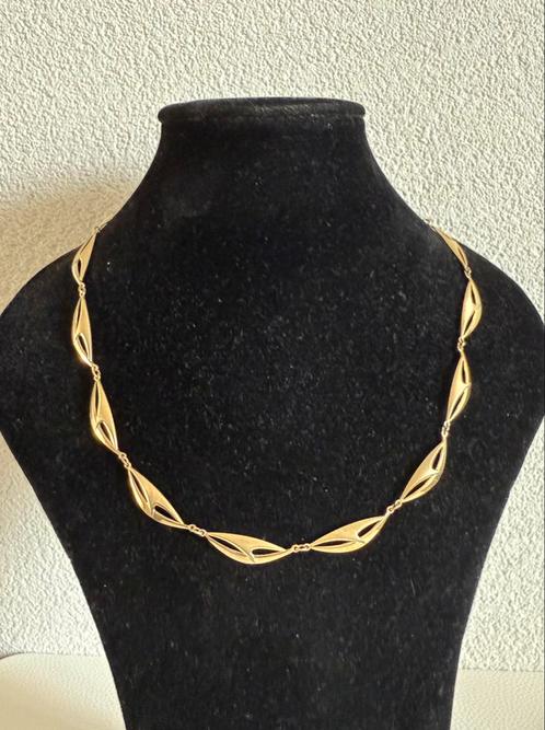 M104/ Vintage Goud vergulde AMERIK ketting, Sieraden, Tassen en Uiterlijk, Kettingen, Gebruikt, Overige materialen, Goud, Verzenden