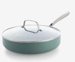 BK hapjespan met deksel Ø28cm keramisch PFAS-vrij groen, Ophalen of Verzenden, Nieuw, Aluminium, Koekenpan of Braadpan