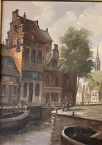 Schilderij stadsgezicht Cor van Eijk., Antiek en Kunst, Kunst | Schilderijen | Klassiek, Ophalen