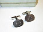 Vintage Zilveren 835 gemerkte manchetknopen in doos., Sieraden, Tassen en Uiterlijk, Manchetknopen, Ophalen of Verzenden, Zilver