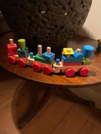 Houten treintje met blokjes, Ophalen of Verzenden, Zo goed als nieuw
