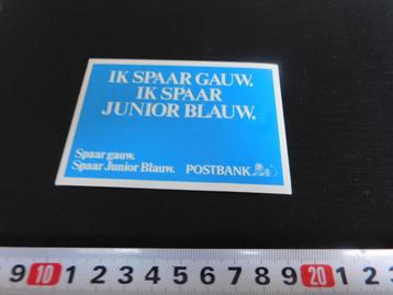 sticker POSTBANK Ik spaar gauw ik spaar junior blauw  beschikbaar voor biedingen