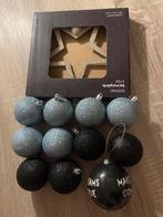 Gratis gouden piek + 10 blauwe glitter kerstballen, Diversen, Kerst, Ophalen of Verzenden, Zo goed als nieuw