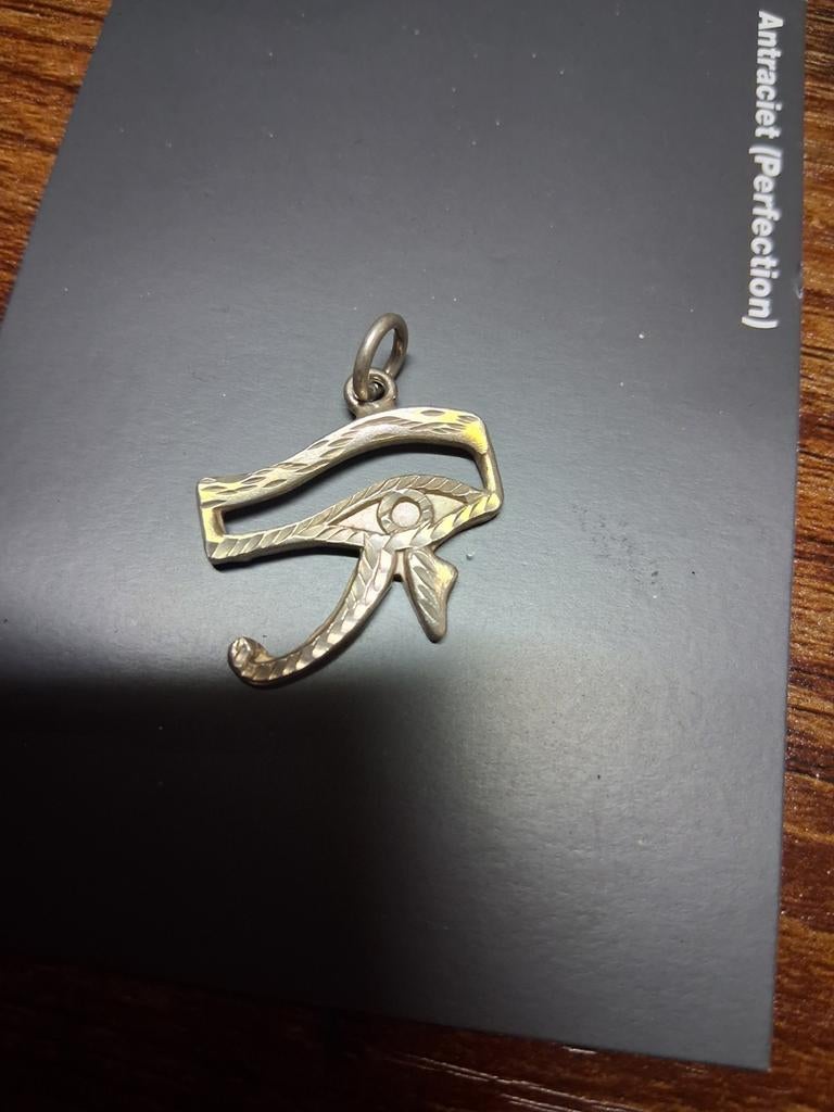 Echt zilveren hanger - Horus oog, Gebruikt, Overige voorstellingen, Ophalen of Verzenden, Zilver