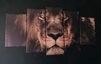 Leeuw Vijfluik Schilderij, Ophalen, 125 cm of meer, Zo goed als nieuw, Schilderij